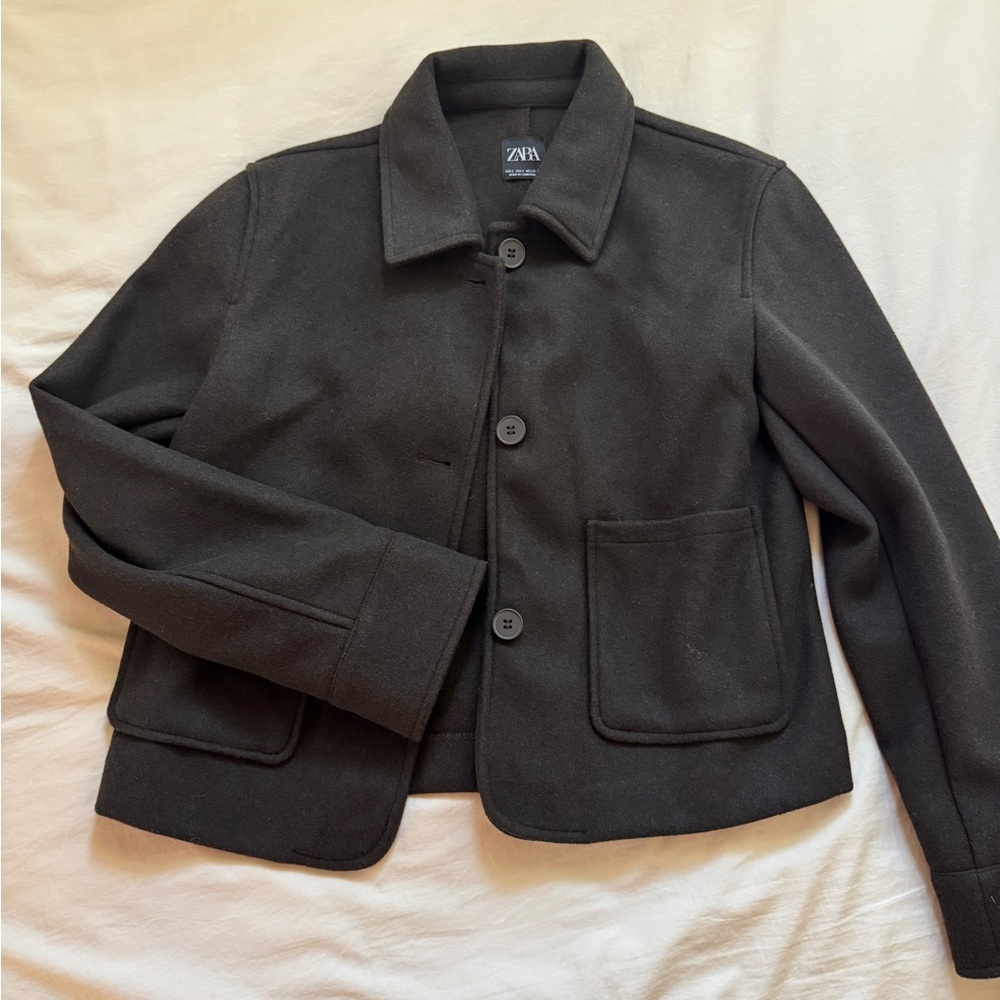 Zara Short Brown Pea Coat